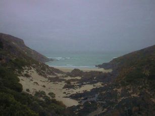 mouth of the rocky river - this was at
 the end of a hike