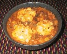 homemade vegetable soup with dumplings