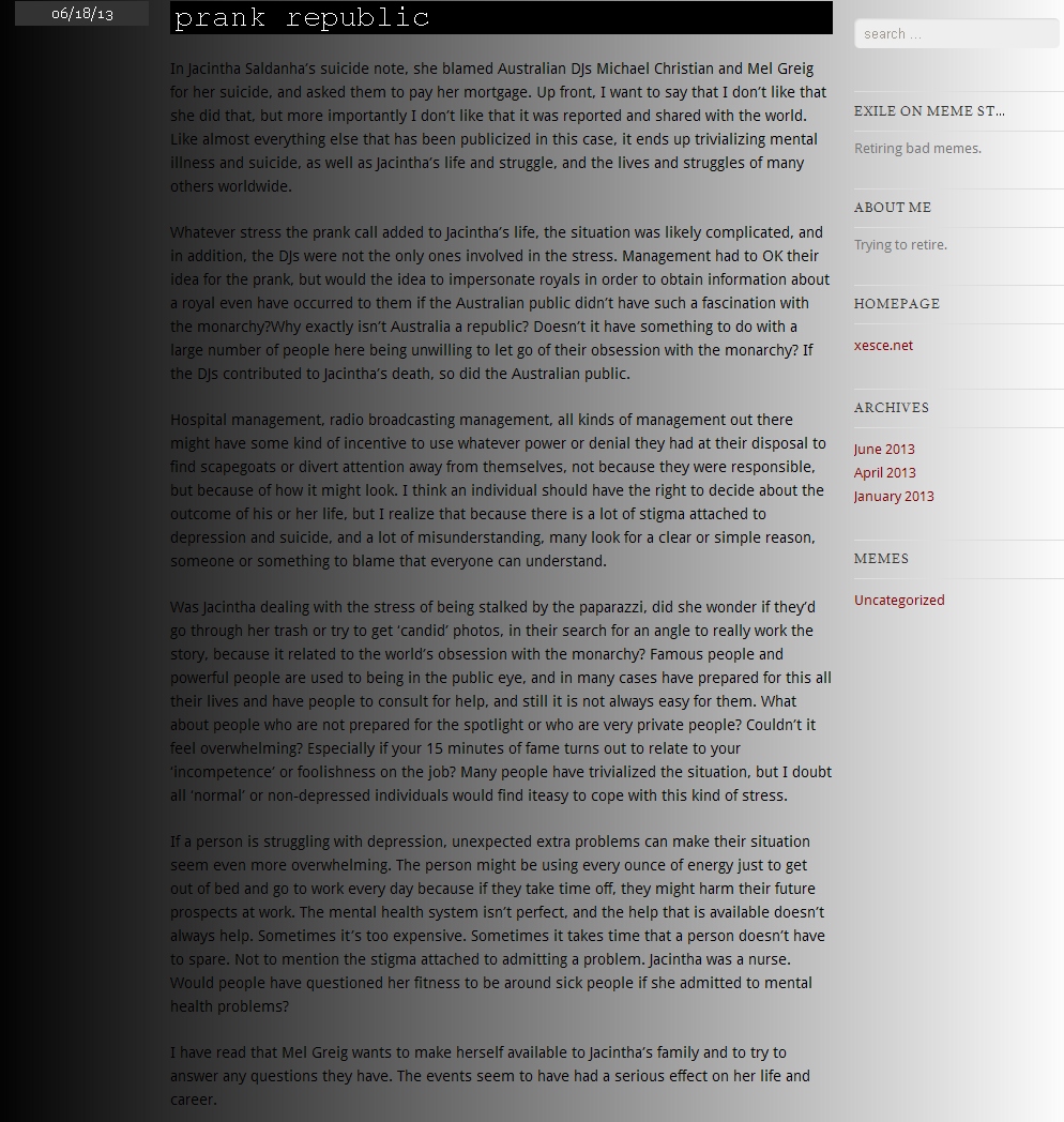 photo of a deactivated blog - for the full story, scroll to the bottom